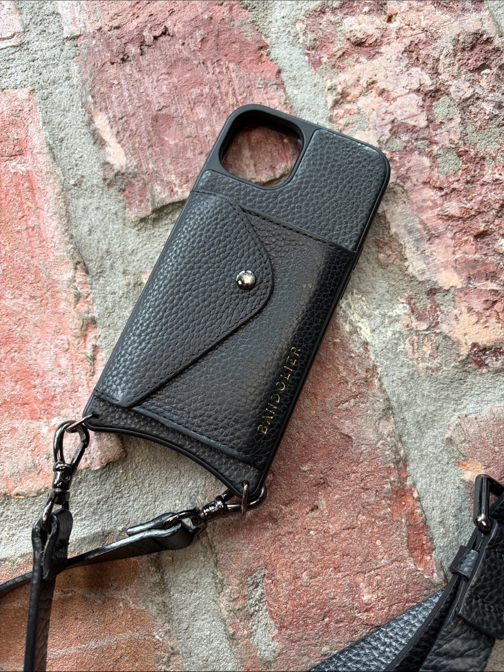 Crossbody Bandolier Black/Pewter for iPhone 13 - Picture 2 of 5